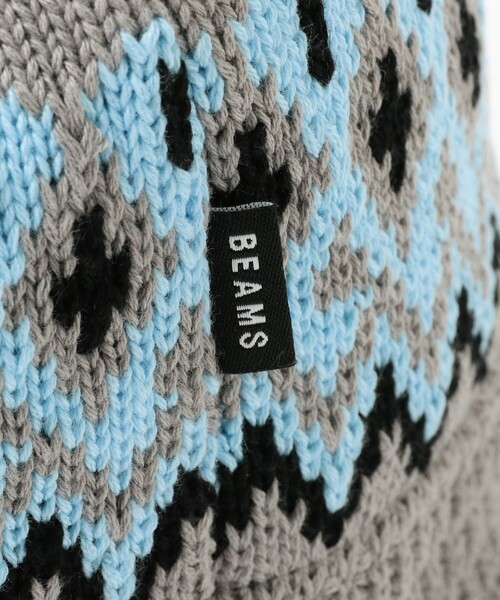 BEAMS（ビームス）の「ジャカード ニット バケットハット（ハット・メンズ・グレー/ネイビー/ブラック・ONE SIZE）」の5枚目の写真