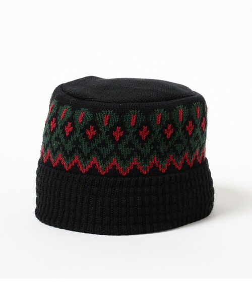 BEAMS（ビームス）の「ジャカード ニット バケットハット（ハット・メンズ・グレー/ネイビー/ブラック・ONE SIZE）」の6枚目の写真