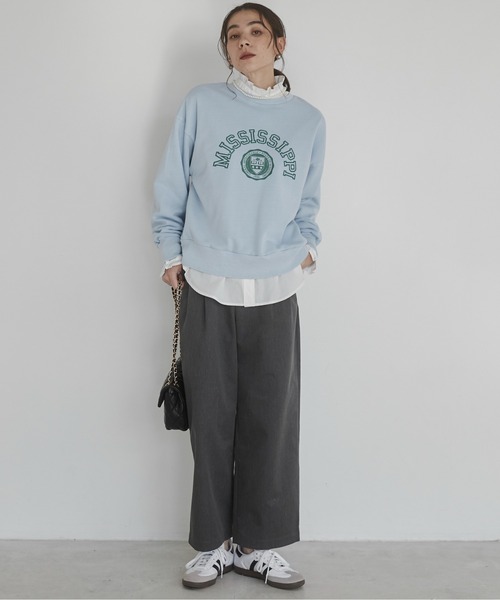 ANGIE（アンジー）の「ピグメント カレッジロゴ スウェット／トレーナー（スウェット・レディース・アイボリー/ブラック/サックスブルー/ライトピンク/ブラック系その他/ネイビー/ホワイト系その他・FREE）」の19枚目の写真