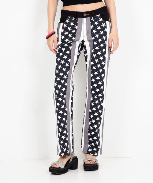 HYSTERIC GLAMOUR（ヒステリックグラマー）の「STAR STRIPE柄 フレアパンツ（その他パンツ・レディース・ブラック系その他/グリーン系その他・SMALL/MEDIUM）」の7枚目の写真