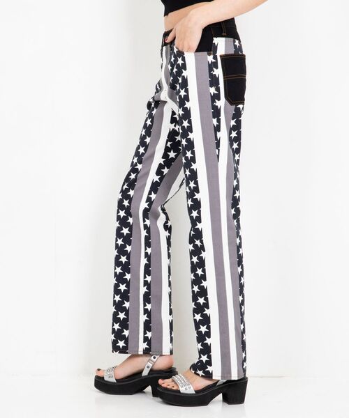 HYSTERIC GLAMOUR（ヒステリックグラマー）の「STAR STRIPE柄 フレアパンツ（その他パンツ・レディース・ブラック系その他/グリーン系その他・SMALL/MEDIUM）」の8枚目の写真