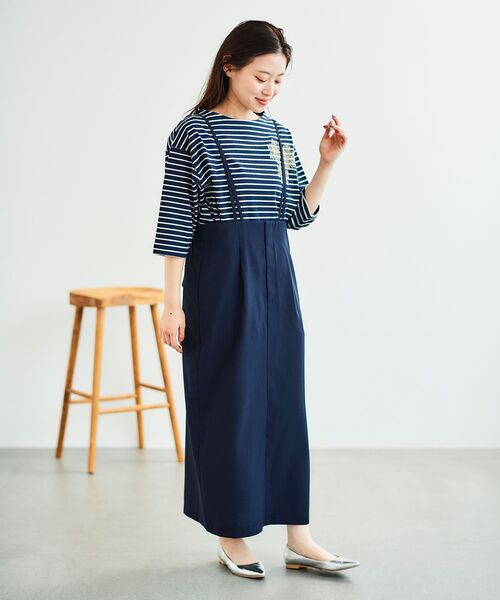 le.coeur blanc（ルクールブラン）の「ボーダーモチーフ刺繍カットソー（Tシャツ/カットソー・レディース・ブルー系その他4/ホワイト系その他・38）」の16枚目の写真