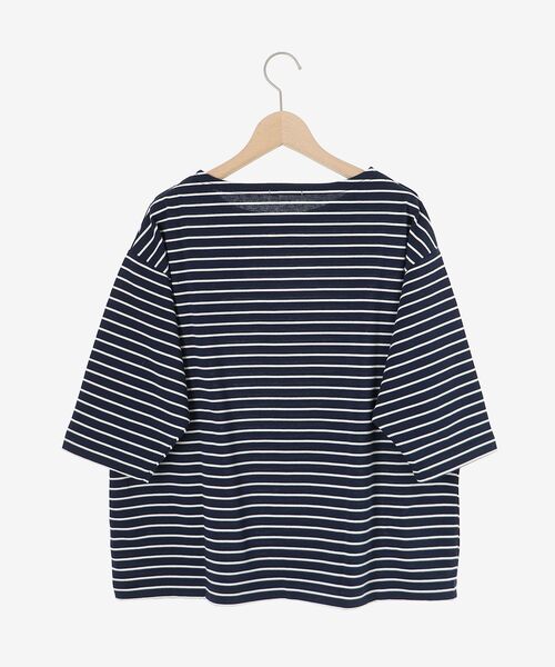 le.coeur blanc（ルクールブラン）の「ボーダーモチーフ刺繍カットソー（Tシャツ/カットソー・レディース・ブルー系その他4/ホワイト系その他・38）」の4枚目の写真