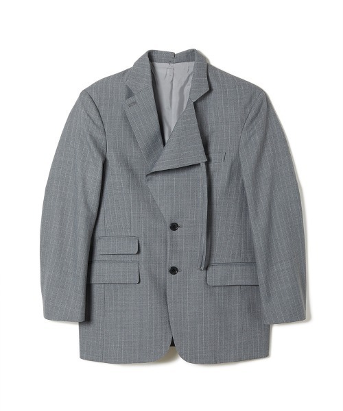 soduk(スドーク)の「【soduk】standing collar jacket(テーラードジャケット・レディース・グレー/ネイビー・ONE SIZE)」の3枚目の写真