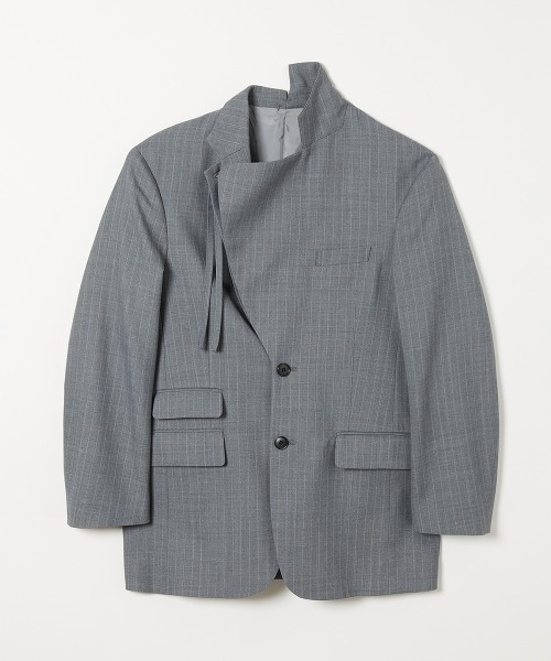 soduk(スドーク)の「【soduk】standing collar jacket(テーラードジャケット・レディース・グレー/ネイビー・ONE SIZE)」の4枚目の写真