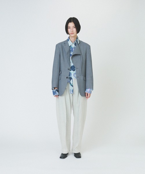 soduk(スドーク)の「【soduk】standing collar jacket(テーラードジャケット・レディース・グレー/ネイビー・ONE SIZE)」の10枚目の写真