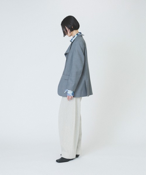 soduk(スドーク)の「【soduk】standing collar jacket(テーラードジャケット・レディース・グレー/ネイビー・ONE SIZE)」の11枚目の写真