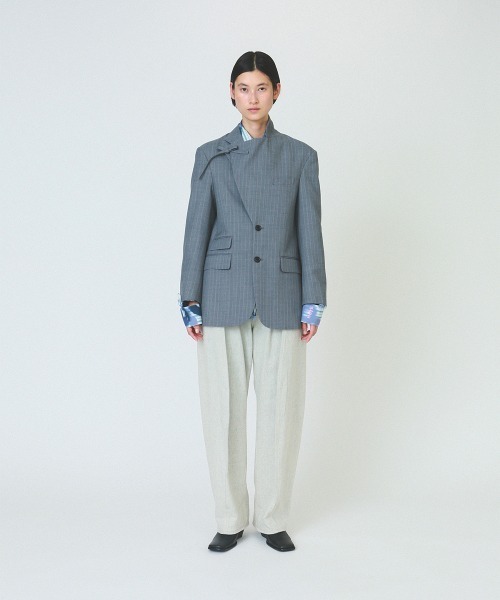 soduk(スドーク)の「【soduk】standing collar jacket(テーラードジャケット・レディース・グレー/ネイビー・ONE SIZE)」の15枚目の写真
