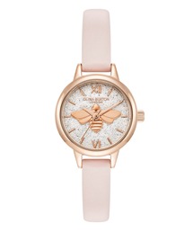 OLIVIA BURTON | 「OLIVIA BURTON/オリビアバートン」シグネチャー - ミニ ラッキービー シルバー ホワイト ライトブラッシュ レザー(アナログ腕時計)