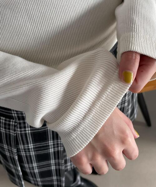 WEGO（ウィゴー）の「WEGO/【25年春夏新作】ヴィンテージウォッシュリブロンT（Tシャツ/カットソー・レディース・オフホワイト/スミクロ・FREE）」の5枚目の写真