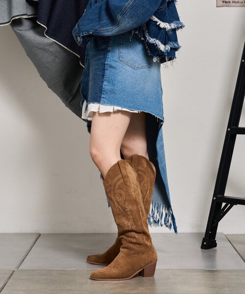 etsinta（エシンタ）の「【etsinta】デニムアシメオーバーラップスカート（スカート・レディース・インディゴブルー・LARGE/SMALL）」の6枚目の写真