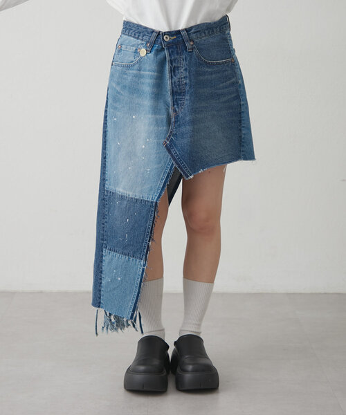 etsinta（エシンタ）の「【etsinta】デニムアシメオーバーラップスカート（スカート・レディース・インディゴブルー・LARGE/SMALL）」の21枚目の写真