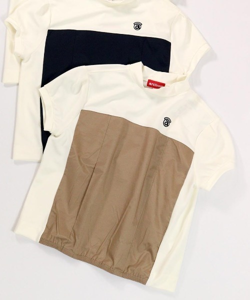 archivio(アルチビオ)の「<LADIES>ドッキングプルオーバー(Tシャツ/カットソー・レディース・ホワイト×グリーン/ホワイト×ブラウン/ホワイト×ネイビー・S/M/L)」の1枚目の写真
