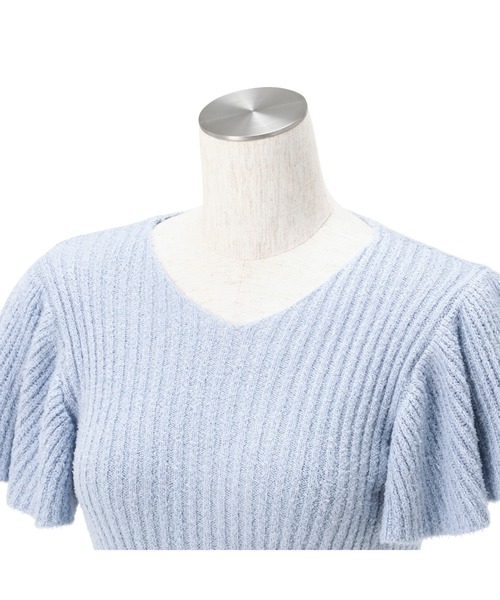 Francfranc(フランフラン)の「モイストフェザーニット ラメ ワンピース ブルー(ルームウェア/パジャマ・レディース・ブルー・FREE)」の4枚目の写真