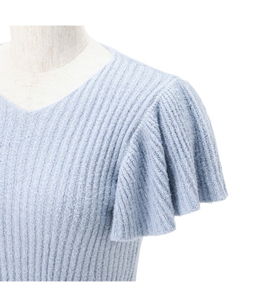 Francfranc(フランフラン)の「モイストフェザーニット ラメ ワンピース ブルー(ルームウェア/パジャマ・レディース・ブルー・FREE)」の5枚目の写真