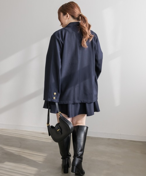 CLETTE(クレット)の「ステルススリットテーラードジャケット(テーラードジャケット・レディース・キャメル/ネイビー/チャコールグレー・LL/3L/4L)」の15枚目の写真