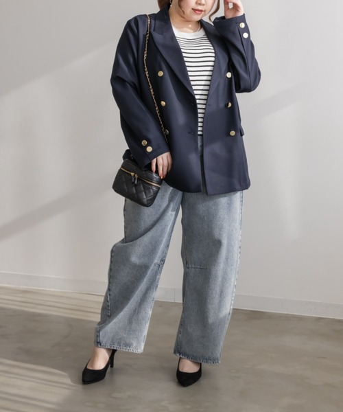 CLETTE(クレット)の「ステルススリットテーラードジャケット(テーラードジャケット・レディース・キャメル/ネイビー/チャコールグレー・LL/3L/4L)」の16枚目の写真