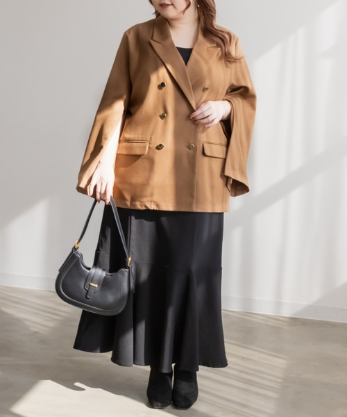 CLETTE(クレット)の「ステルススリットテーラードジャケット(テーラードジャケット・レディース・キャメル/ネイビー/チャコールグレー・LL/3L/4L)」の20枚目の写真