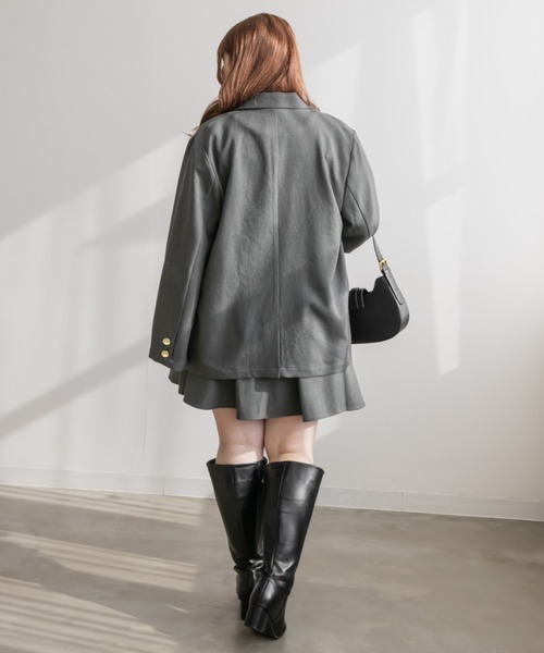 CLETTE(クレット)の「ステルススリットテーラードジャケット(テーラードジャケット・レディース・キャメル/ネイビー/チャコールグレー・LL/3L/4L)」の7枚目の写真