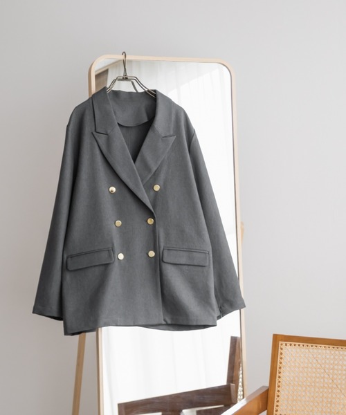 CLETTE(クレット)の「ステルススリットテーラードジャケット(テーラードジャケット・レディース・キャメル/ネイビー/チャコールグレー・LL/3L/4L)」の10枚目の写真