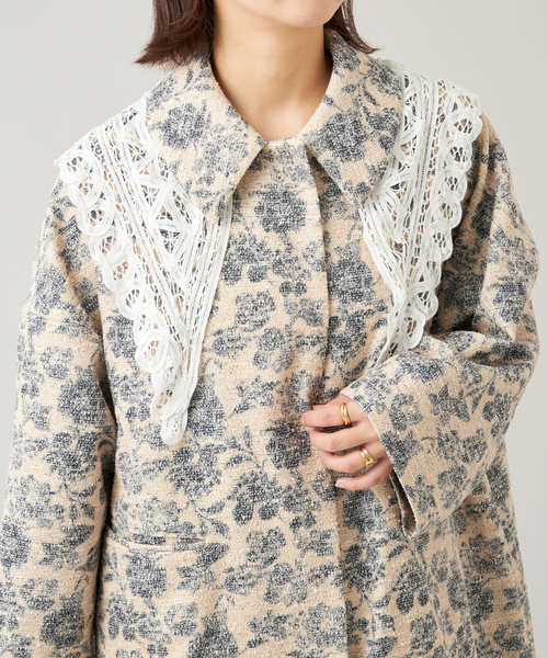 【りなこ】IENA LA BOUCLE ボタニカルオーバースランコート IENA LA BOUCLE（イエナラブークル）の「IENA LA BOUCLE ボタニカル