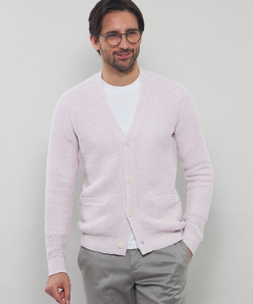 MACKINTOSH LONDON（マッキントッシュ ロンドン）の「ギマコットンカーディガン（カーディガン/ボレロ・メンズ・パープル/ネイビー・M/L/XL）」の2枚目の写真