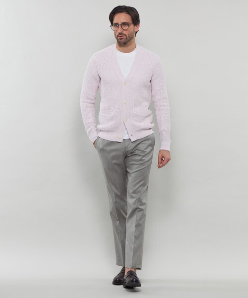 MACKINTOSH LONDON（マッキントッシュ ロンドン）の「ギマコットンカーディガン（カーディガン/ボレロ・メンズ・パープル/ネイビー・M/L/XL）」の4枚目の写真