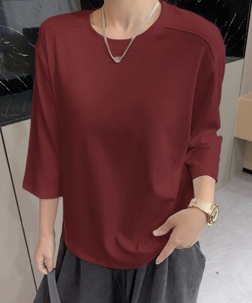 BANICO(バニコ)の「【Banico】ベーシック七分袖プルオーバー (SS)(Tシャツ/カットソー・レディース・ブラック/グレー/レッド/ベージュ/ホワイト・FREE)」の5枚目の写真