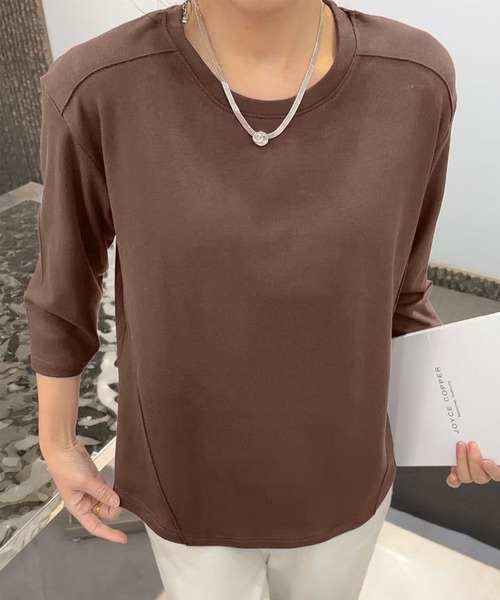 BANICO(バニコ)の「【Banico】ベーシック七分袖プルオーバー (SS)(Tシャツ/カットソー・レディース・ブラック/グレー/レッド/ベージュ/ホワイト・FREE)」の14枚目の写真