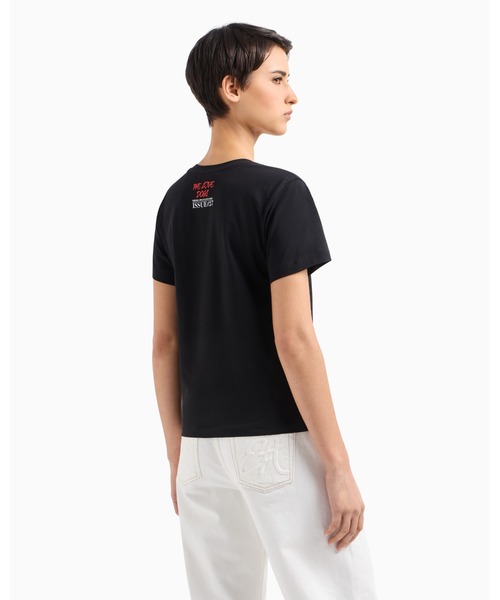 tシャツ 「エンポリオ アルマーニ」We Love Dogs #27 Tシャツ ストレッチジャージー レディース undefined