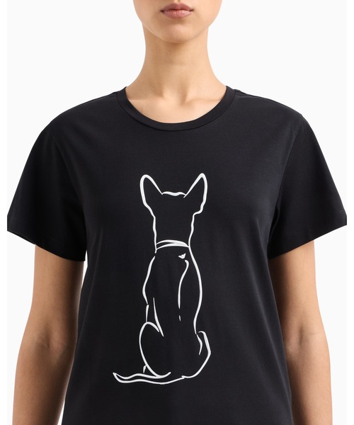 EMPORIO ARMANI(エンポリオアルマーニ)の「【エンポリオ アルマーニ】We Love Dogs #27 Tシャツ ストレッチジャージー(Tシャツ/カットソー・レディース・ホワイト/ブラック・SMALL/X-SMALL/LARGE/MEDIUM)」の10枚目の写真
