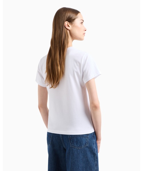 EMPORIO ARMANI（エンポリオアルマーニ）の「【エンポリオ アルマーニ】We Love Dogs #27 Tシャツ ストレッチジャージー（Tシャツ/カットソー・レディース・ホワイト/ブラック・SMALL/X-SMALL/LARGE/MEDIUM）」の3枚目の写真