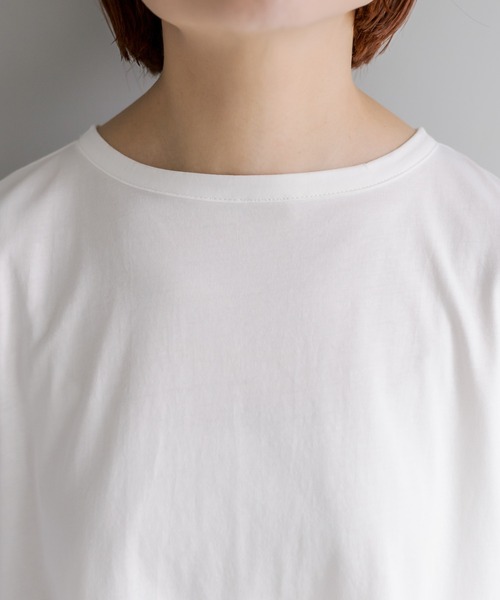 PUAL CE CIN（ピュアルセシン）の「【WEB限定／Du noir】バックリボンペプラムシルケットTシャツ（Tシャツ/カットソー・レディース・ブラック/オフホワイト・FREE）」の20枚目の写真