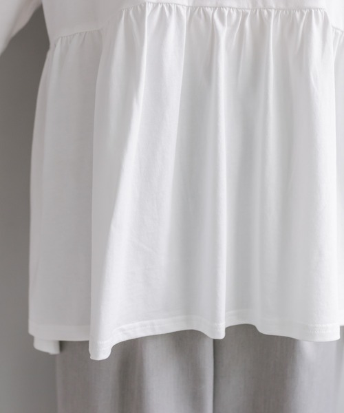 PUAL CE CIN（ピュアルセシン）の「【WEB限定／Du noir】バックリボンペプラムシルケットTシャツ（Tシャツ/カットソー・レディース・ブラック/オフホワイト・FREE）」の22枚目の写真