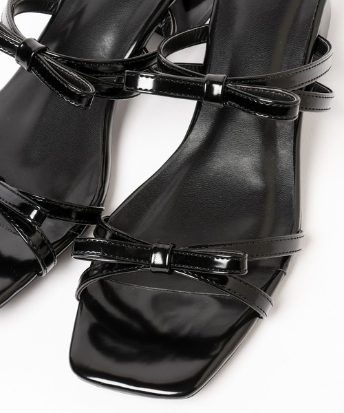 Heather リボンヒールサンダル　黒 Heather｜リボンヒールサンダル | Rakuten Fashion(楽天