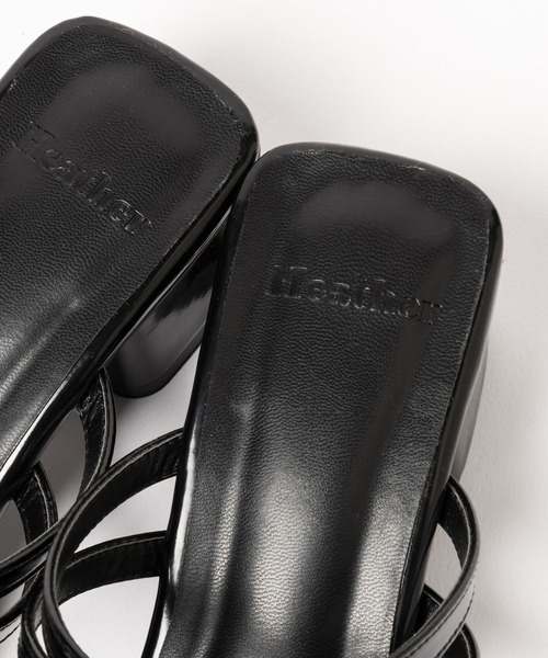 Heather（ヘザー）の「Wリボンヒールサンダル　321989（サンダル・レディース・ブラック/シルバー/アイボリー・M/L）」の21枚目の写真