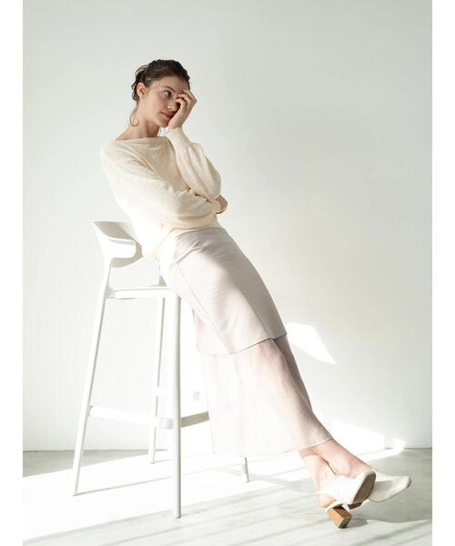 Te chichi TERRASSE(テチチテラス)の「ブークレボートネックニット《2025spring catalog item》(ニット/セーター・レディース・グレー/オフホワイト/ブルー・F)」の4枚目の写真