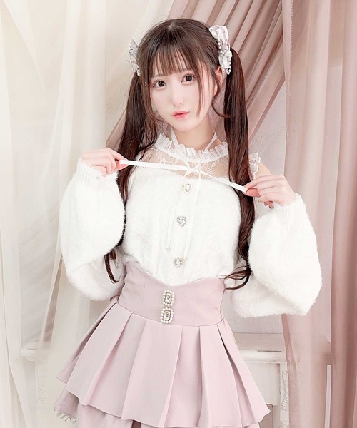 MA*RS(アメーバーマーズ)の「ハートボタン肩開きシャギーニット(ニット/セーター・レディース・ブラック/ピンク/ホワイト・FREE)」の21枚目の写真
