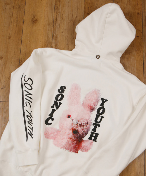 Insonnia PROJECTS(インソニアプロジェクト)の「Insonnia Projects インソニアプロジェクツ / MK BUNNY HOODIE ソニックユースエムケーバニーパーカー バックプリントビッグシルエットフーディー / IP-SY-025(パーカー・メンズ・ホワイト/ブラック・1/2/3)」の2枚目の写真