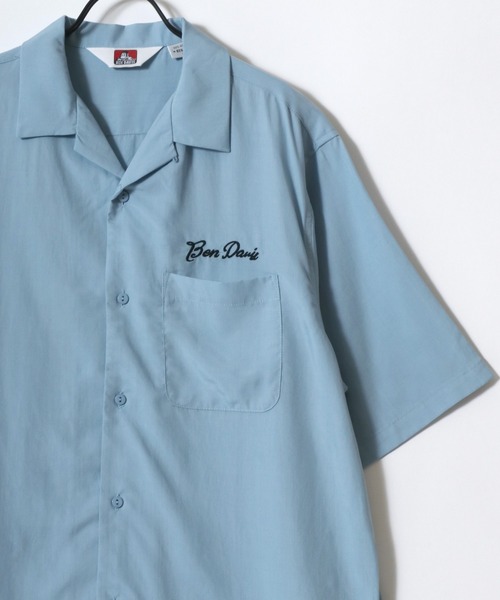 BEN DAVIS(ベンデイビス)の「BEN DAVIS/ベンデイビス JUKEBOX OC SS SHIRT/オーバーサイズ ドレープ バック刺繍 オープンカラー 半袖シャツ/レディース メンズ(シャツ/ブラウス・メンズ・ブルー/アイボリー/ブラック・XL/M/L)」の8枚目の写真