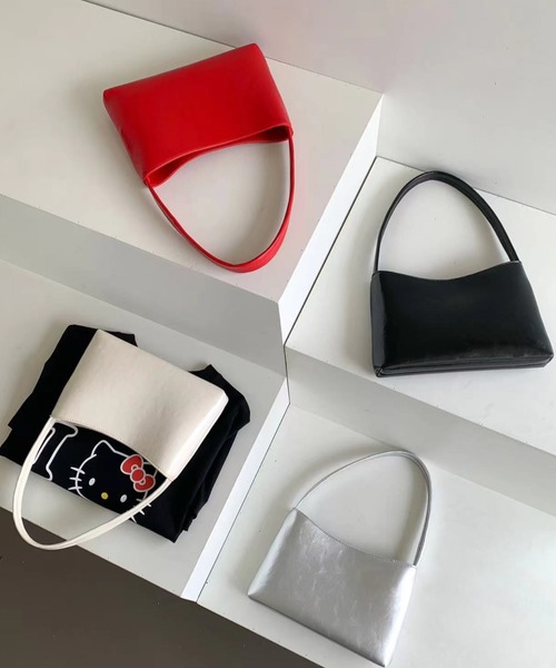 LAC-VERT(ラック・ヴェール)の「スクエアフェイクレザーハンドバッグ(ハンドバッグ・レディース・シルバー/ブラック/ホワイト/レッド・FREE)」の22枚目の写真