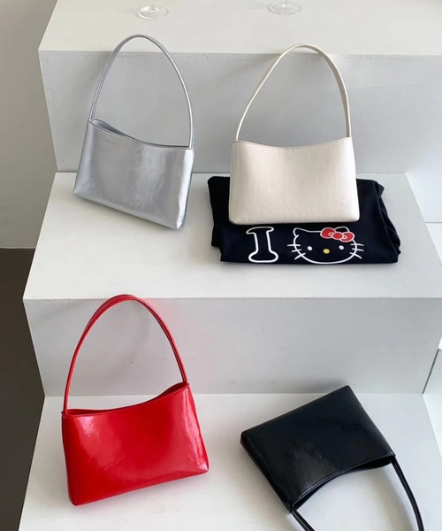 LAC-VERT(ラック・ヴェール)の「スクエアフェイクレザーハンドバッグ(ハンドバッグ・レディース・シルバー/ブラック/ホワイト/レッド・FREE)」の21枚目の写真