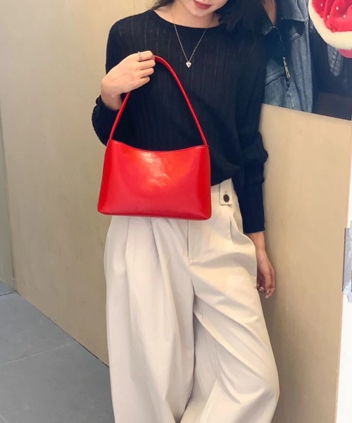 LAC-VERT(ラック・ヴェール)の「スクエアフェイクレザーハンドバッグ(ハンドバッグ・レディース・シルバー/ブラック/ホワイト/レッド・FREE)」の20枚目の写真