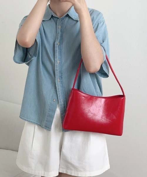 LAC-VERT(ラック・ヴェール)の「スクエアフェイクレザーハンドバッグ(ハンドバッグ・レディース・シルバー/ブラック/ホワイト/レッド・FREE)」の18枚目の写真