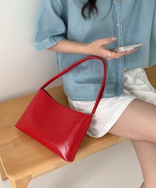 LAC-VERT(ラック・ヴェール)の「スクエアフェイクレザーハンドバッグ(ハンドバッグ・レディース・シルバー/ブラック/ホワイト/レッド・FREE)」の5枚目の写真