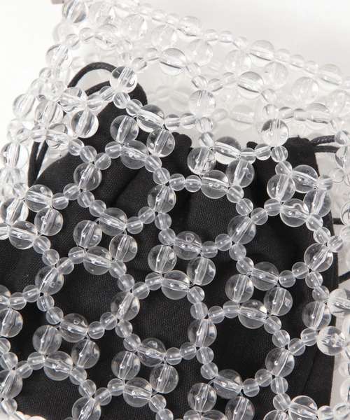 FOUND GOOD（ファウンドグッド）の「ビーズポシェット（ショルダーバッグ・レディース・ホワイト系1/ブラック・FREE）」の6枚目の写真