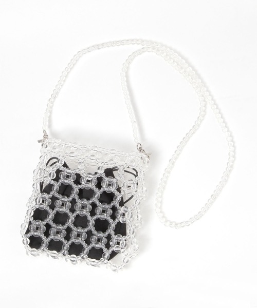 FOUND GOOD（ファウンドグッド）の「ビーズポシェット（ショルダーバッグ・レディース・ホワイト系1/ブラック・FREE）」の18枚目の写真