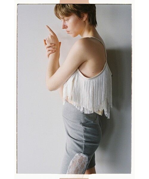 Ray BEAMS（レイビームス）の「フリンジ ティアード キャミソール（キャミソール・レディース・ホワイト系その他6/ブラック・ONE SIZE）」の12枚目の写真