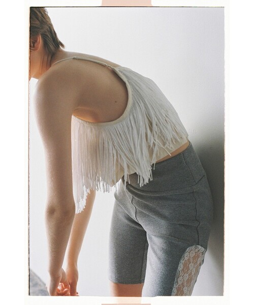 Ray BEAMS（レイビームス）の「フリンジ ティアード キャミソール（キャミソール・レディース・ホワイト系その他6/ブラック・ONE SIZE）」の13枚目の写真