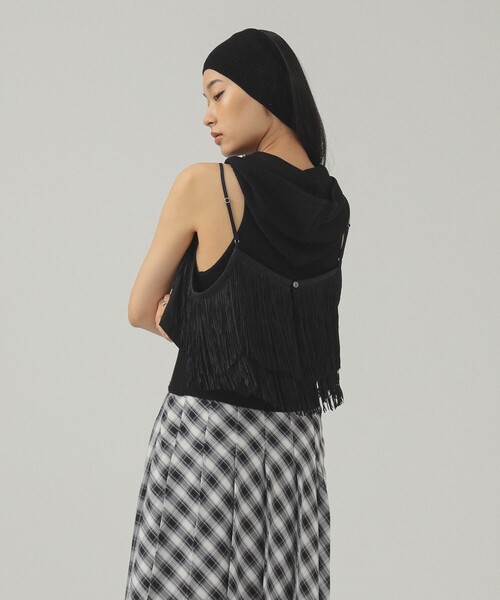 Ray BEAMS（レイビームス）の「フリンジ ティアード キャミソール（キャミソール・レディース・ホワイト系その他6/ブラック・ONE SIZE）」の21枚目の写真